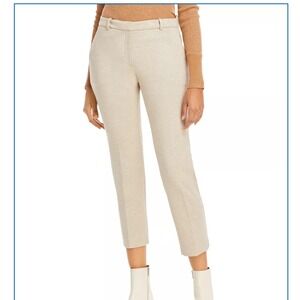 THEORY Treeca 4K Double Knit Beige Stretch Ponte Ankle‎ Crop Pants Size 2